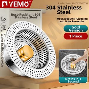 YEMO | Filtering Odor-Preventing Stainless Steel Sink Strainer