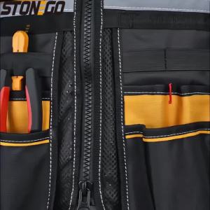 Breathable Multi Pocket Tool Storage Vest Reflective Safety Jacket Construction Gardening Auto Repair Workwear