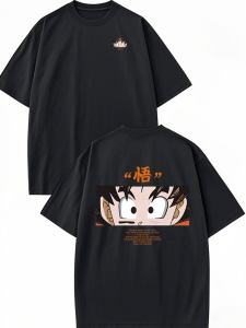 Bandai | Dragon Ball Animation Derivatives Goku “WU” Printed Short Sleeve T-Shirt Mens and Womens 2025 Summer Fashion Casual Cotton Top
