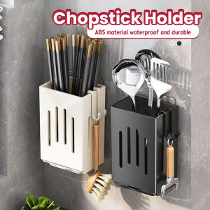 Ellebreen Wall Mounted Spoon Fork Organizer Plastic Detachable Cage Chopstick Holder Kitchen Rack Organizer