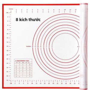 Tấm Lót Nướng Silicon 8 Kích Cỡ Có Thể Tái Sử Dụng Chống Dính Dày Có Thước Đo Viền Nâng Cao Thân Thiện Với Môi Trường