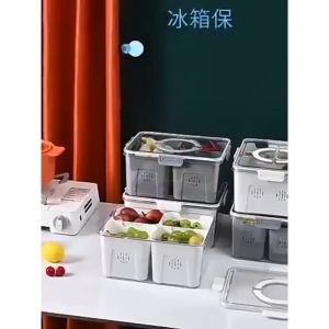 Food Storage Container Transparent Compartment Fresh-keeping Box Refrigerator Handheld Food Storage Box