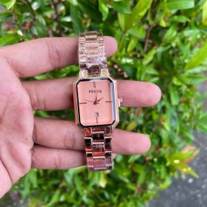 Cod - Jam Tangan Wanita Persegi Tanggal Aktif New Strap Rantai Stainlees Steel | Jam Tangan Fashion Korea Kekinian |  Tahan Air Dan Murah | Jam Tangan Wanita Realpick | Jam Tangan Wanita Terbaru Analog Quart Bisa Bayar Di Rumah/bayar di tempat