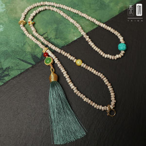 Fast Decomposition Buddha Pendant Necklace Womens Style Fresh Outflow Star Moon Padauk Tassel New Chinese Medium Length