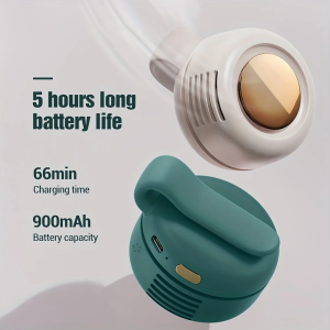 Portable Silent Mini Bladeless Electric Fan Small Cyclone Fan Adjustable 3-Speed Suspended Waist Fan Rotating Body Fan USB Charging Suitable for Outdoor
