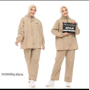 JAS HUJAN SETELAN  PRIA WANITA!! RAINCOAT bahan pvc 025  by AKULA SPECIAL MOCCA