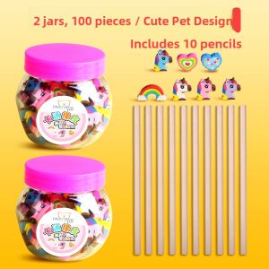 DISCO BEAR | Cute Cartoon Designed Mini Erasers for Kids