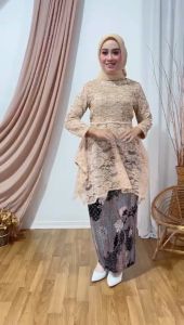 Satu Set Kebaya Modern Brukat Payet Mix Rok Prisket Wanita Wisuda Terbaru & Termurah AZk23