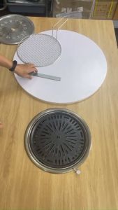 Bếp nướng BBQ hút khói dương âm bàn nhà hàng inox tại bàn than hoa không khói inox dẫn khí trên trần