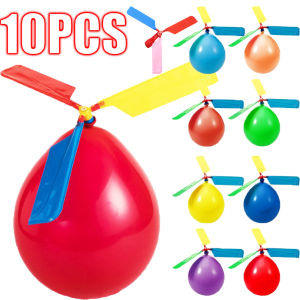 10/1Pcs Helicopter Balloon Easter Balloon Portable Easter Outdoor Air Playing Toy Powered Flying Toy Birthday Party Supplies