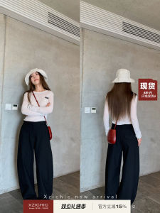 กางเกงขายาวทรงหลวมสไตล์มินิมอลสำหรับผู้หญิง ทรงสลิมฟิต ทรงเข้ารูป ทรงเข้ารูป กางเกงขายาวทรงหลวมสำหรับผู้หญิง