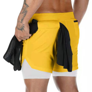 2026 Summer Mens Sports Shorts Jogging Breathable Fitness Exercise Double Layer Built-in Pocket Casual Camouflage Men Shorts