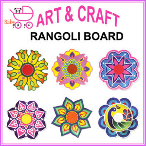 BabyYaya Sand Art Rangoli Board Kit Deepavali Celebration Family fun time kid & adult play time Candle Light Festival Deepavali
