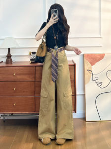 Fashionable Wide Leg Workwear Jeans High Waist Straight Cut Loose Design Spring Autumn New Arrival Hong Kong Style Streetwear