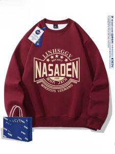 NASA Collaborative Mens Sweatshirt Casual Sporty Loose Fit Street Style Simple Design Autumn Winter New Arrival for Couples