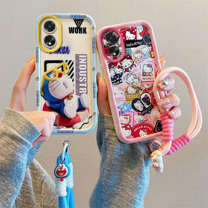 Oppo A38 4G Overseas Version Phone Case A18 4G Edition with Airbag Anti-fall Soft Protective Cover CPH2579 CPH2591 Cute Cartoon Couples