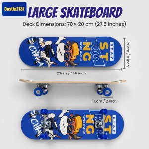 Skateboard for Kids and Teens 27.5 Inch 70x20cm Complete Skate Board Beginner Practice Board with Anti Slip Deck Smooth Wheels Outdoor Riding Cruiser for Boys Girls