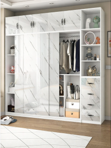 Compact Bedroom Rental Storage Sliding Door Wardrobe