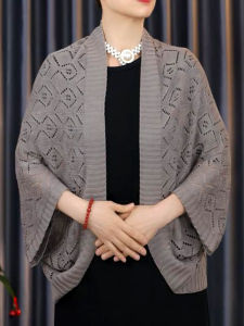 Ice Silk Cool Feeling Shoulder Wrap Womens Outerwear Autumn New Style Air Conditioned Room Knitted Cardigan Versatile Fashionable