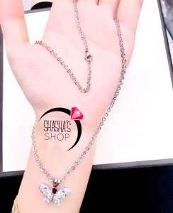 dây chuyền và mặt inox cao cấp D189 đá sáng rực rỡ