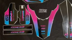 Decal Honda CRF 150L MOTIF RED GREY GRADASI D-I2-373 D-I2-1520