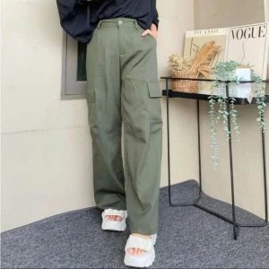 Celana kulot cargo highwaist premium / Celana kulot cargo wanita