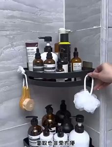 Bathroom Storage Rack Non Perforated Corner Storage Rack Wall Mounted Bathroom Triangular Basket