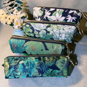 Hebens Original Large Capacity Green Retro Pencil Case Elegant Ins Style Stationery Storage Bag for Girls Learning Supplies