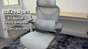 Reiko Apex with Pedal Ergonomic Chair Full Mesh Chair - 5 Years Warranty (Office Chair Ergonomic Chair Gaming Chair)
