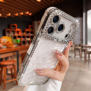 Luxurious Shell Pattern Water Diamond Phone Case for  17Pro Max Full Lens Protection Anti-Fall Elegant Female Style