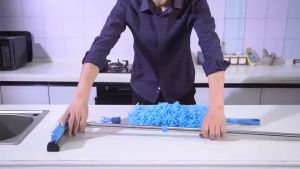 NEW แปรงเช็ดกระจก ไม้เช็ดกระจกรถยนต์แบบสองด้าน double-sided glass wiper ด้ามยาวถอดออกได้ ทำความสะอาดกระจกในบ้านได้ มีฟองน้ำพร้อมใยถัก ซับน้ำดี