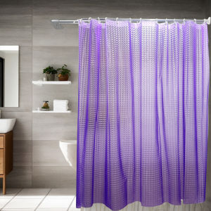 3D mysterious purple clear and transparent bathroom partition curtain high appearance horizontal decorative curtain