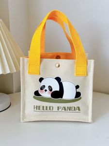 Triumphant Canvas Lunch Box Bag Handheld Womens Small Bag Printed Logo Korean Style Casual Shoulder Bag Soft Handbag