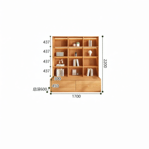 Dustproof Storage Wall Bookcase With Bench