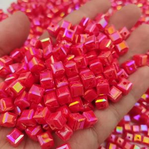 Colorful Square Acrylic Beads Loose Spacer Beads Cube 7*7mm For Jewelry Making DIY Phone Chain Bracelet Handmade Accessories