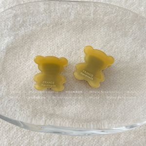 Cute Mini Bear Hair Clip Pure Color Small Size Korean Style Fresh out Fashion Hair Accessories for Girls under 30 Years Old