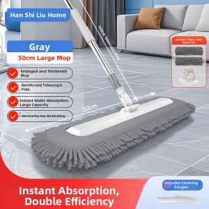 HANSHILIUJIA | Hands-Free Cleaning Chenille Flat Mop Dual-Use Wet&Dry