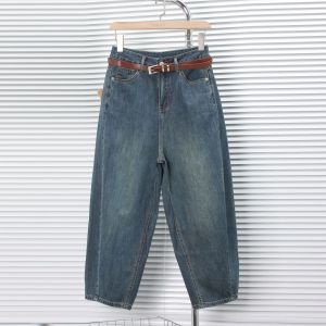 High Waist Banana Pants Harlan Jeans Womens Deep Blue Versatile Slimming Denim Spring Autumn New Style Small Size Fat MM