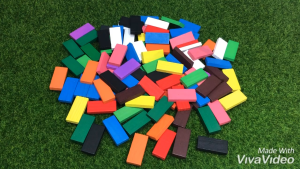 [iRojak] 120pcs Rainbow Colourful Wooden Dominoes Blocks Set Montessori Toys 多米诺骨牌 Mainan Domino - BT21