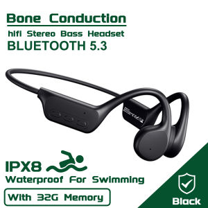 Bluetooth 5.4 Bone Conduction Headphone IPX8 Waterproof HIFI Stereo+MP3 (32G) Player  wireless Headset Sports swimming Earphone
