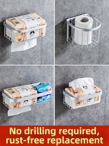 ROLONG | Drill-free Toilet Paper and Tissue Holder Shelf
