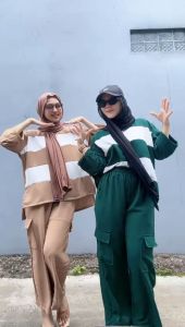 SET CARGO SALUR WANITA | SETELAN WANITA CELANA CARGO