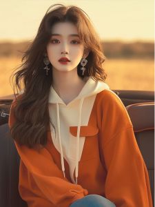 Outlets Liquidation Brand ลำลอง หลวม Color Block เสื้อฮู้ด เสื้อแจ็คเก็ต Women Commute Style เวอร์ชั่นเกาหลี แขนยาว เสื้อโค้ทผ้าฝ้าย