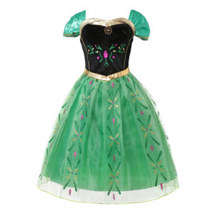 Girl‘s  Anna Dress Kids Halloween Cosplay Costume Children Princess Dresses Carnival Birthday Elegant Party Clothes 2-10 Years