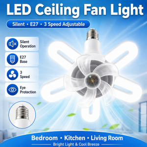 E27 LED Ceiling Fan Bulb Eye Protection Dimmable 60W Replacement Light for Dining Room Bedroom Living Room