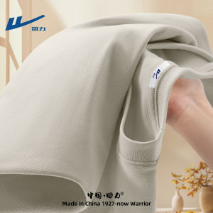 Warrior Mens Long Sleeve T-Shirt Pure Cotton Youth Fashion White Inner Wear Top Breathable Standard Fit Geometric Print Casual Tee