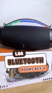 Loa BOOMBOX 4 Công Suất Lớn 30W Âm Thanh Bùng Nổ Có Đèn LED Bluetooth FM TF USB
