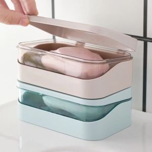 Soap Box Creative Drain With Lid Flip Top Drain Soap Dish With Lid Soap Dish