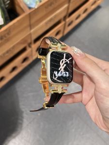 Iwatch10 Watch Strap Butterfly Buckle Leather Triomphe Apple Watch S9 Strap Applewatch87 Fancy