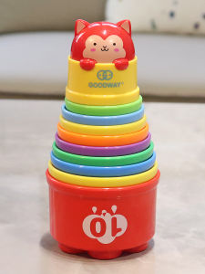Rainbow Tower Early Education Bath Toys for Babies Stacking Cups Educational Toy Toddler Toys Plastic Toys for Boys And Girls